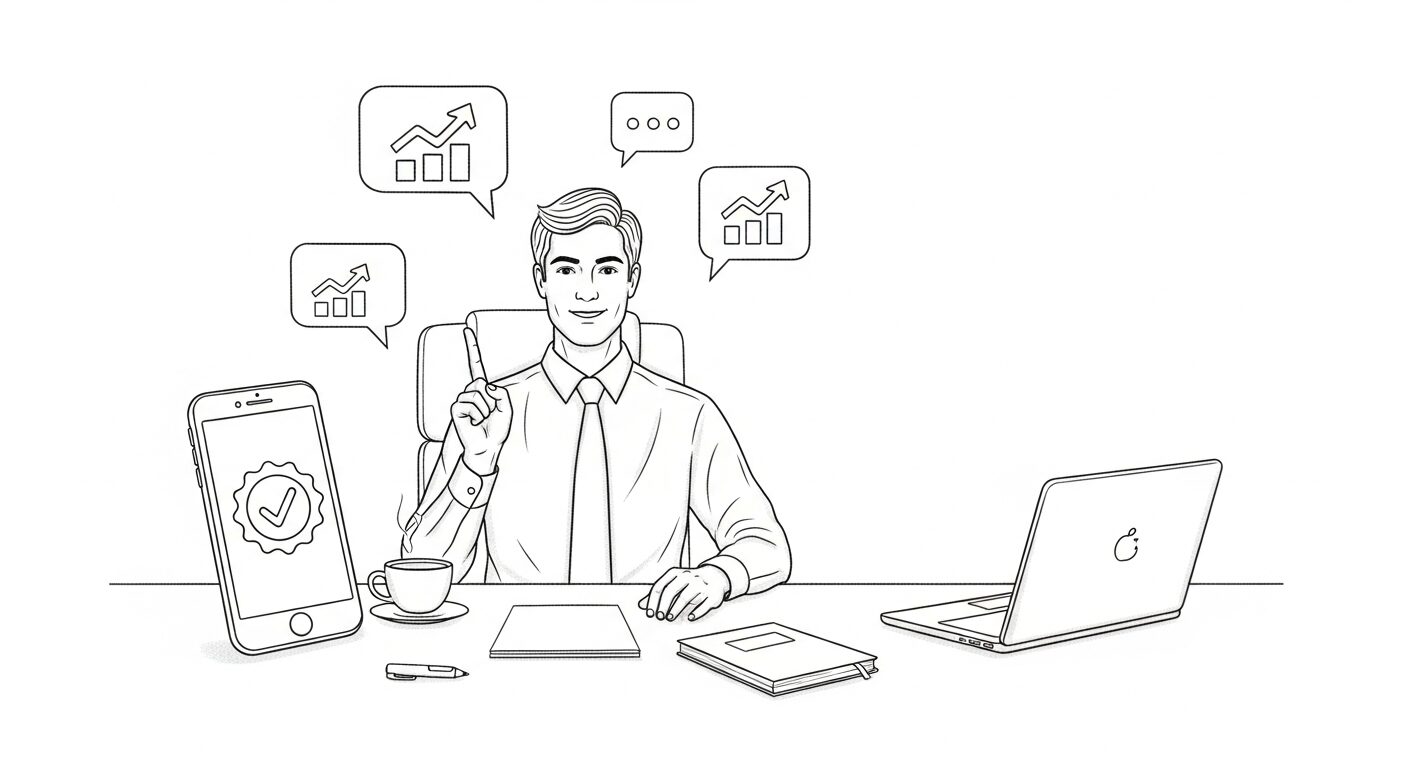 X Premiumブルーバッジで副業のフォロワーが伸びるイメージのイラスト