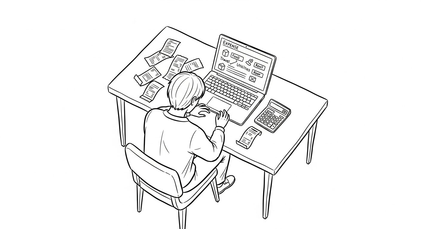 副業の経費を計算するイメージイラスト