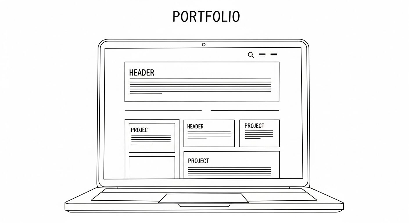 Webライターのポートフォリオの手描きイラスト